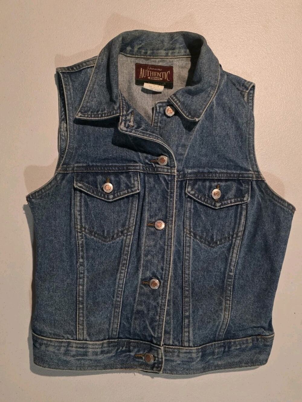 Vtg Genuine Authentic Denim by Paris Sport Club Jean Vest Size M (Runs Small)
